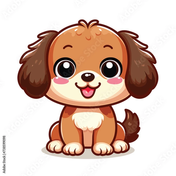 Fototapeta cute Dog cartoon vector on white background