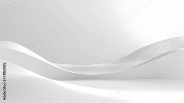Fototapeta Abstract futuristic white and gray wavy background for modern looking material (powerpoint presentations, flyers, covers, etc.)