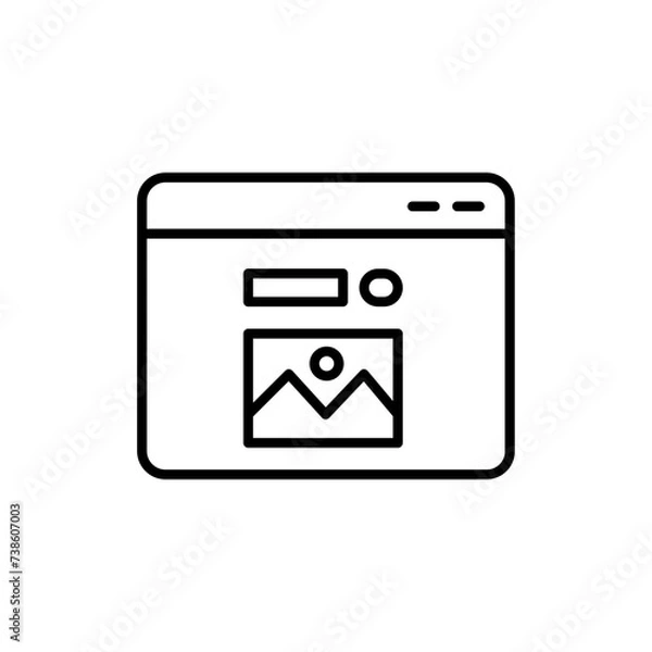 Fototapeta Ai image outline icons, accounting minimalist vector illustration ,simple transparent graphic element .Isolated on white background