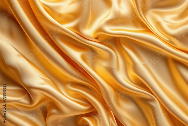 Fototapeta close up horizontal image of golden abstract waves background Generative AI