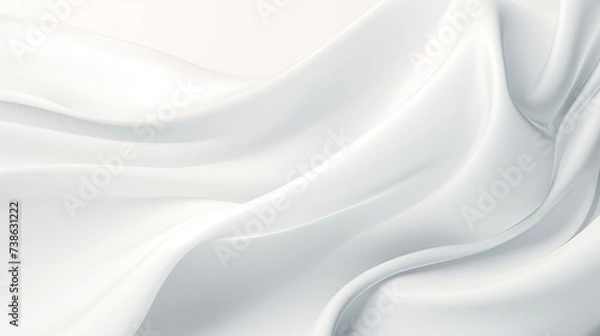Fototapeta White cloth background abstract with soft waves