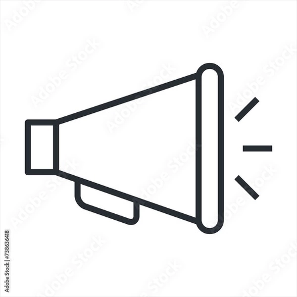 Fototapeta Megaphone icon vector.Megaphone line icon vector design with editable stroke