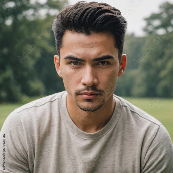 Fototapeta A person with a strong-willed character in modern life