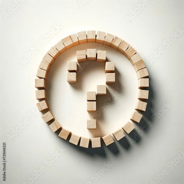 Fototapeta ウッドブロックを並べた？マーク