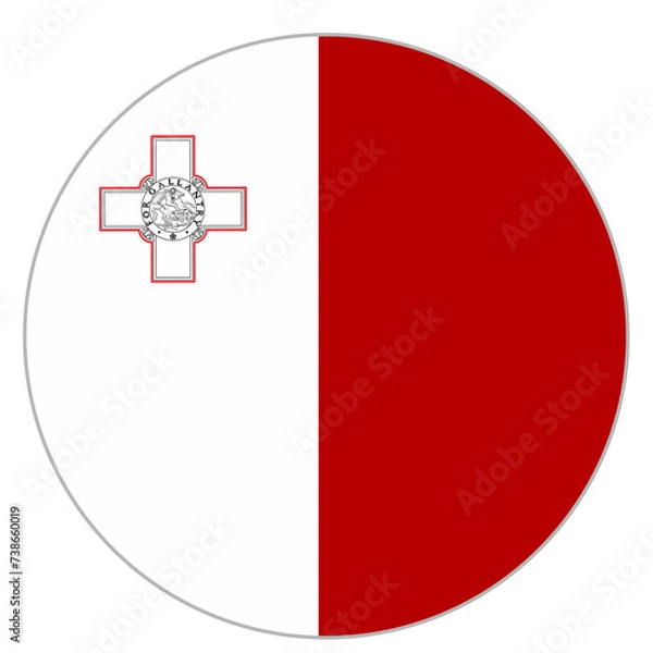Obraz malta flag round shape isolated on white