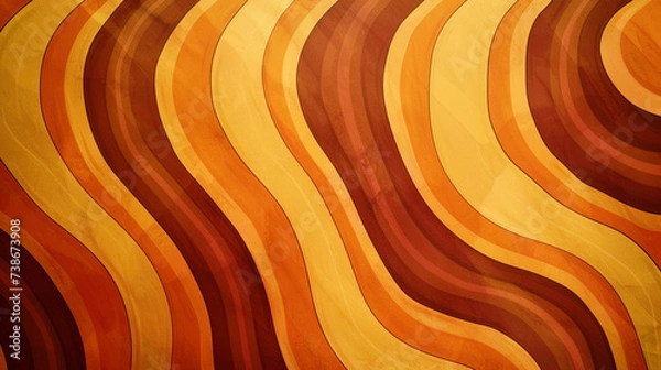 Fototapeta Amber color retro groovy background presentation design