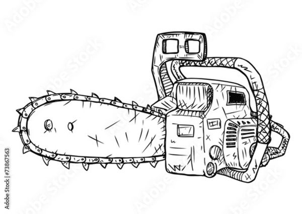 Fototapeta Chainsaw Vector Sketch