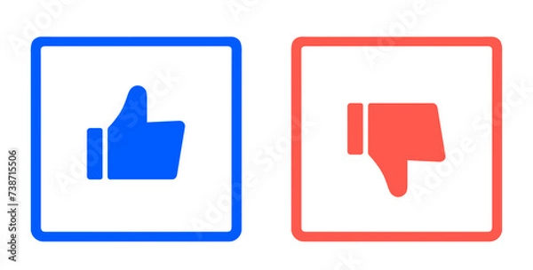 Obraz 青色と赤色｜グッドマークとバッドマーク