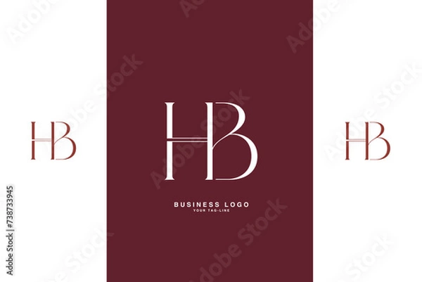 Fototapeta HB, BH, H, B, Abstract Letters Logo Monogram