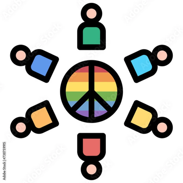 Fototapeta community filled outline style icon