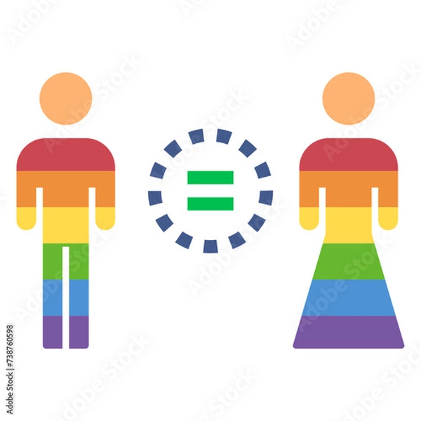 Fototapeta equality flat style icon