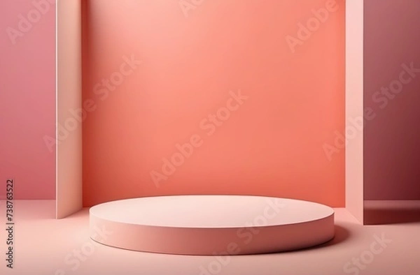 Fototapeta 3d render of a podium with spotlights