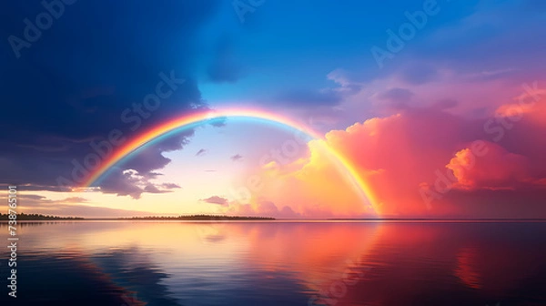 Fototapeta Rainbow background, beautiful scenery