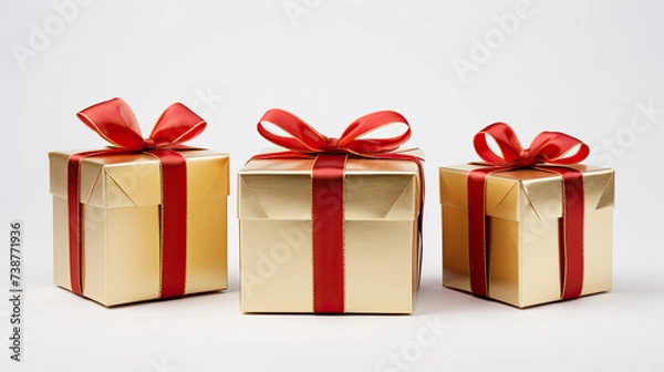 Obraz Christmas Gift boxes. isolated on white background