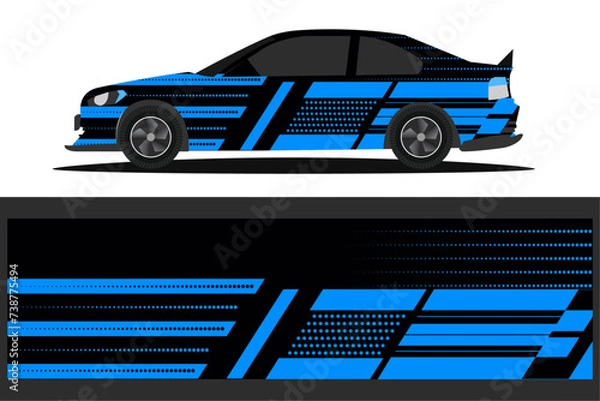 Fototapeta Vector design for cars stickers Vector design with grungy lines abstract Design a racing background kit for racing car
