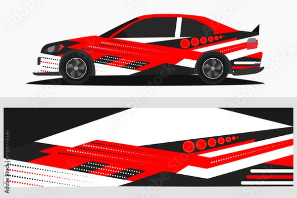 Fototapeta Vector design for cars stickers Vector design with grungy lines abstract Design a racing background kit for racing car
