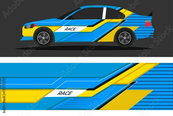 Fototapeta Vector design for cars stickers Vector design with grungy lines abstract Design a racing background kit for racing car
