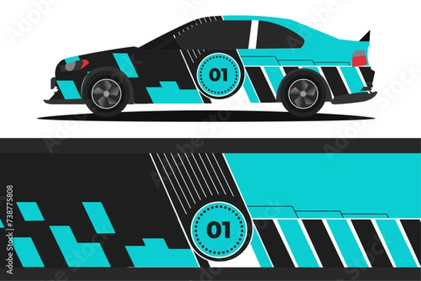 Fototapeta Vector design for cars stickers Vector design with grungy lines abstract Design a racing background kit for racing car
