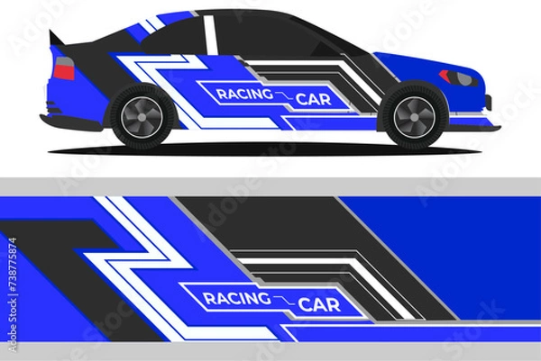 Fototapeta Vector design for cars stickers Vector design with grungy lines abstract Design a racing background kit for racing car

