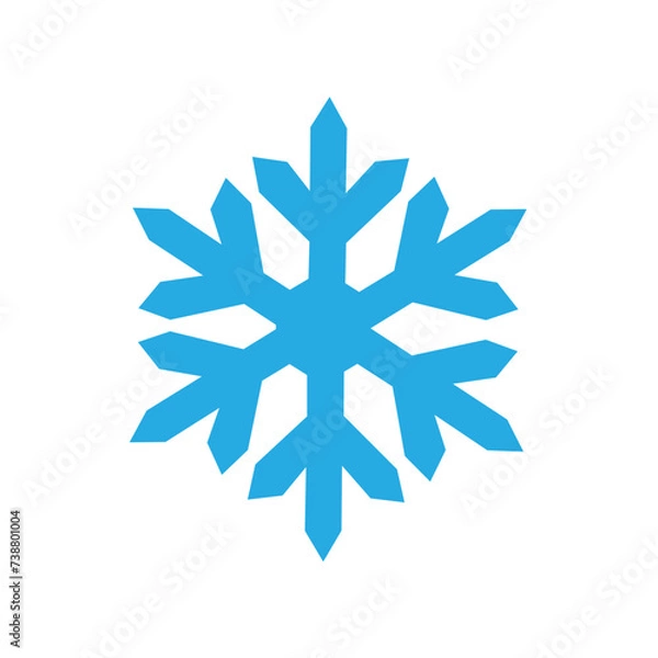Fototapeta Snowflake sign blue icon. Vector image