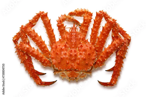 Obraz boiled red king crab isolated on a white background