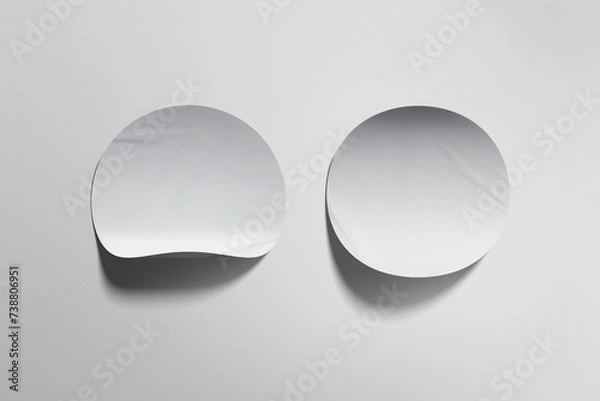 Fototapeta paper sticker label set mockup on white background