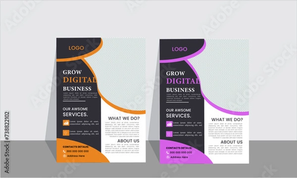 Fototapeta Business creative colorful business flyer template design set, abstract business flyer, vector template design or business poster template design.