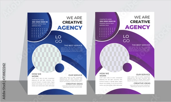 Fototapeta Business creative colorful business flyer template design set, abstract business flyer, vector template design or business poster template design.