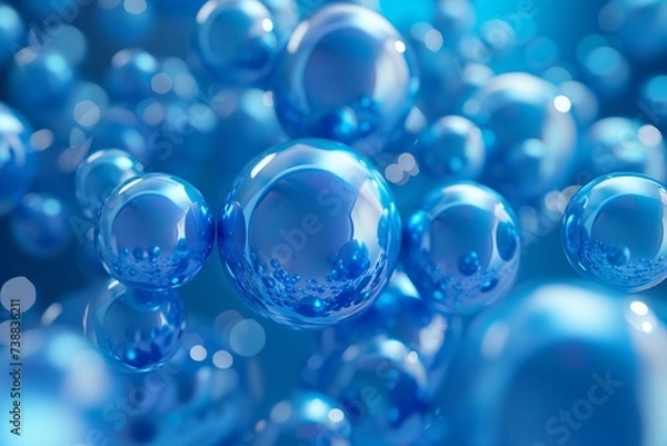Fototapeta a group of blue spheres