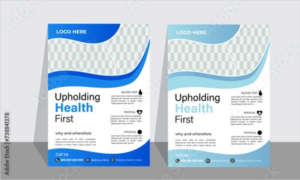 Fototapeta modern medical  clean flyer design and modern color design.