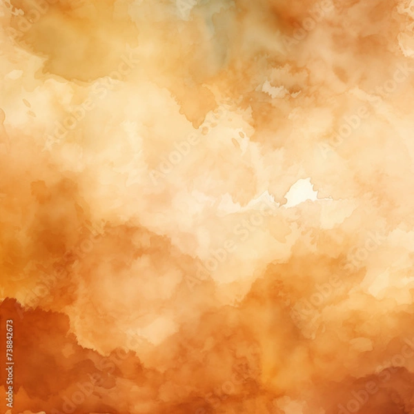 Fototapeta Simple watercolor abstract brown background. Print, surface, digital paper, sublimation, template. Empty space for text and design