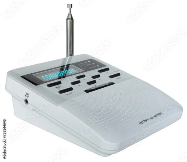 Fototapeta Corruption watch on a digital hazards radio