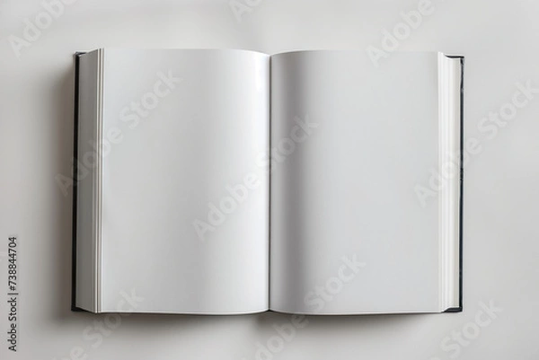 Fototapeta Blank book with white pages ai generated image