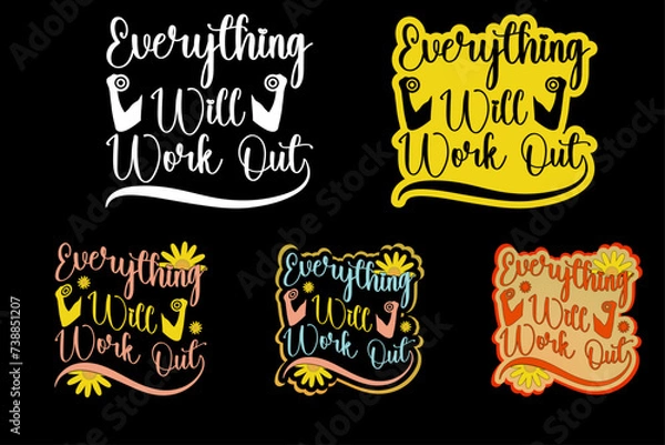 Obraz everything will be okay motivation quote or t shirts design