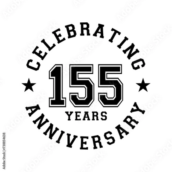 Fototapeta 155 years anniversary celebration design template. 155th vector and illustration.
