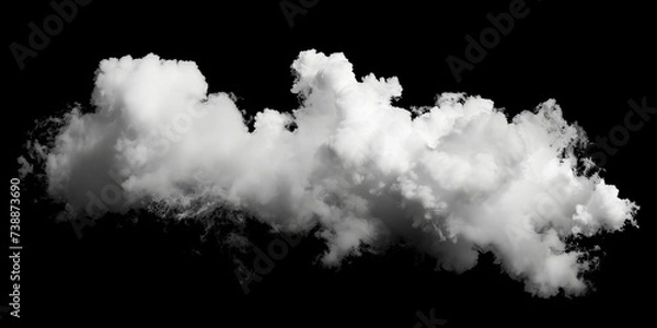 Obraz Smoke Cloud Isolated on Black Background