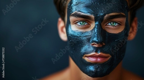 Fototapeta a man with a black mask on his face