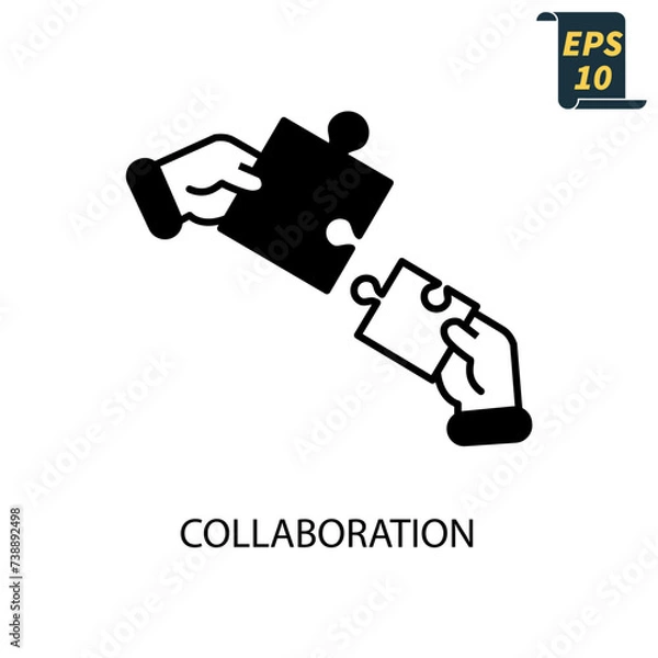 Fototapeta collaboration icons  symbol vector elements for infographic web