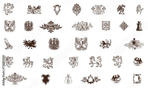 Obraz Set of heraldic icon