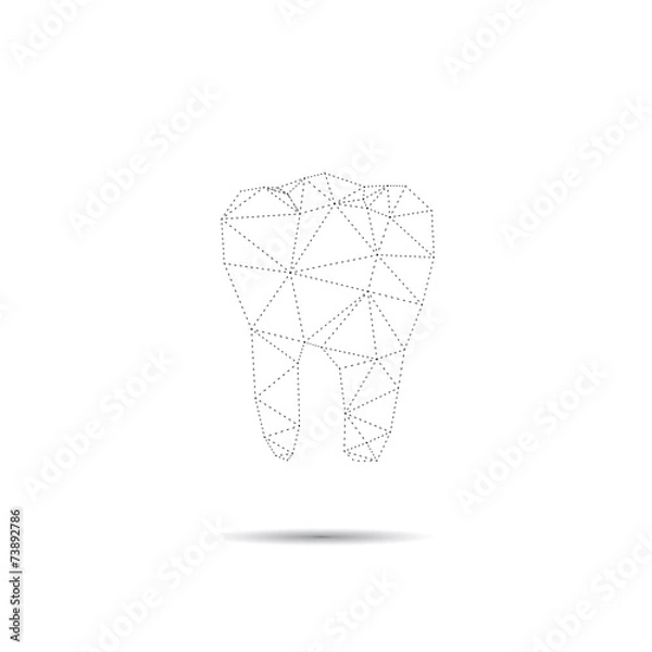 Obraz Ząb wielokątne niebieski wektor. Streszczenie ilustracji