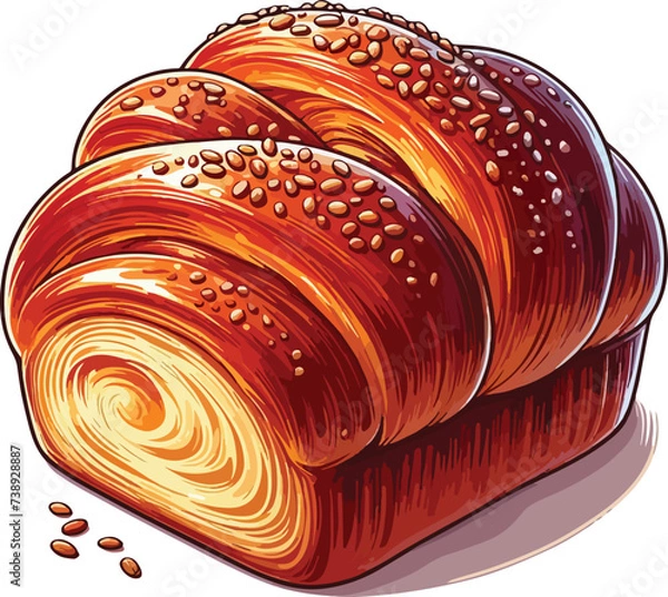 Fototapeta Brioche Illustration Template Vector Format