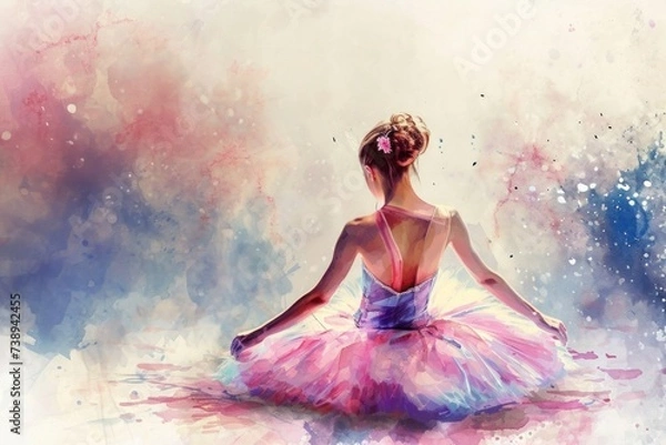 Obraz a painting of a ballerina in a colurful tutu
