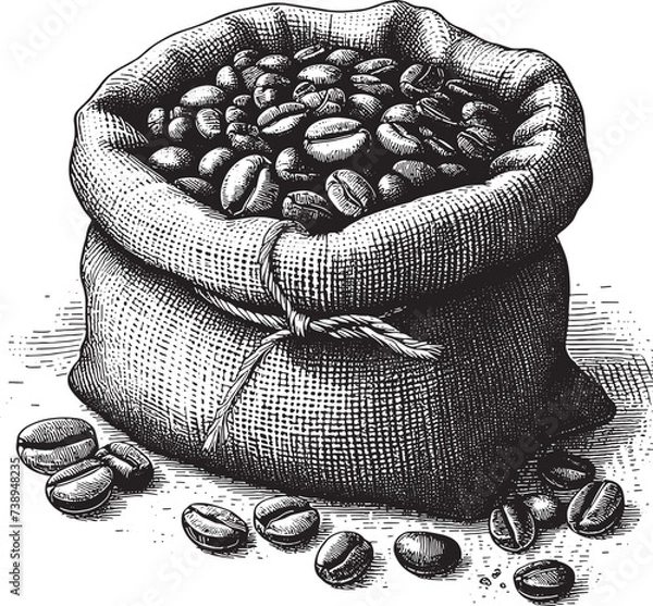 Obraz Burlap Sack With Coffee Beans