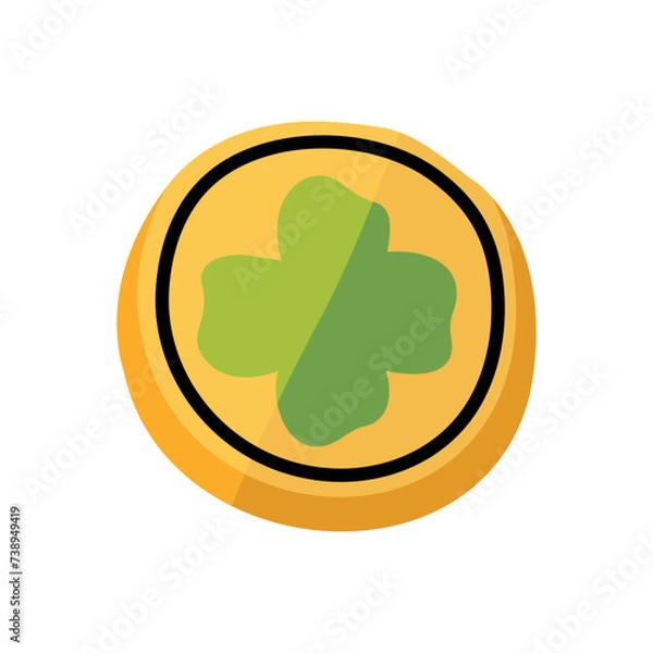 Fototapeta Gold coin in cartoon style