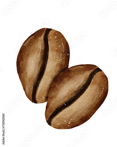 Obraz Watercolor Coffee Bean