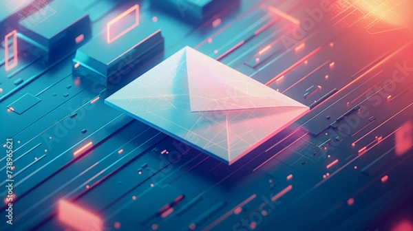 Obraz High security sending digital message multimedia delivery AI encryption technology