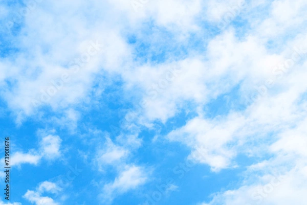 Fototapeta Beautiful blue sky background with white cloud. Abstract nature background, summer cloudscape