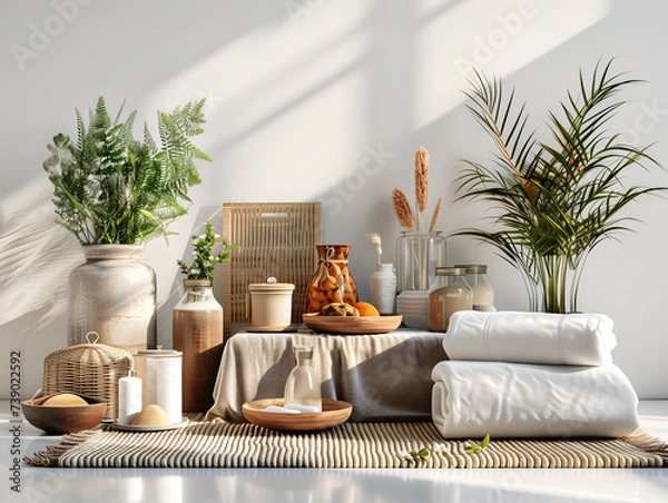 Fototapeta living interior with furniture