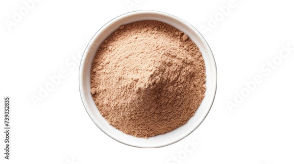 Fototapeta A bowl filled with flour sits on a table, with a pile of flour next to it png