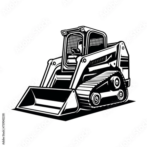 Obraz Skid Steer Loader, Bulldozer Vector Image